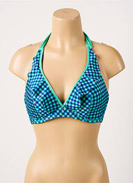 Sutien de costum de baie elasticitate sutien cupe întregi cu decolteu înalt albastru ANTIGEL femme