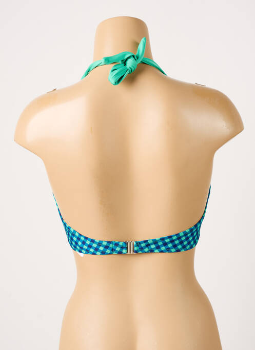 Sutien de costum de baie elasticitate sutien cupe întregi cu decolteu înalt albastru ANTIGEL femme