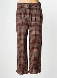 Pantalon drept talie cu cleme talie înaltă roșu MARINA V femeie