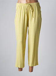Pantalon trei sferturi talie elastică mărime normală verde TELMAIL femme