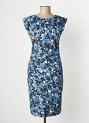 Rochie midi imprimeu floral mâneci scurte albastru SANDWICH femeie