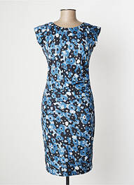 Rochie midi imprimeu floral mâneci scurte albastru SANDWICH femeie