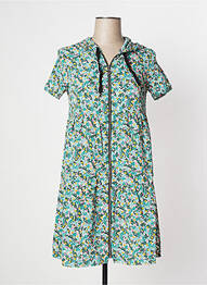 Rochie scurtă croială evazată mâneci scurte verde I.CODE (By IKKS) femme