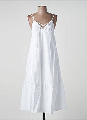 Rochie midi croială fluidă fără mâneci alb IKKS femeie