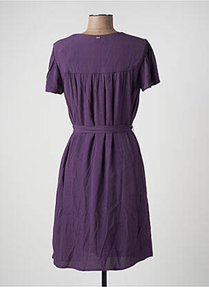 Rochie midi croială fluidă mâneci scurte violet IKKS femeie