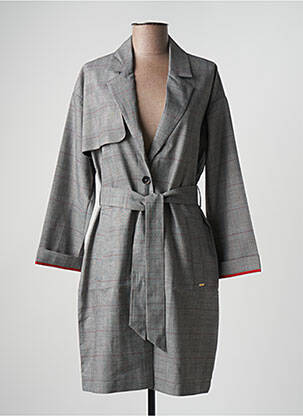 Trench țesătură poplin fără glugă gri I.CODE (By IKKS) femeie