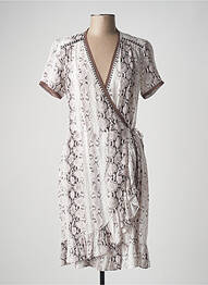 Rochie midi mâneci scurte mâneci scurte bej FUEGO WOMAN femme
