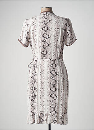 Rochie midi mâneci scurte mâneci scurte bej FUEGO WOMAN femeie