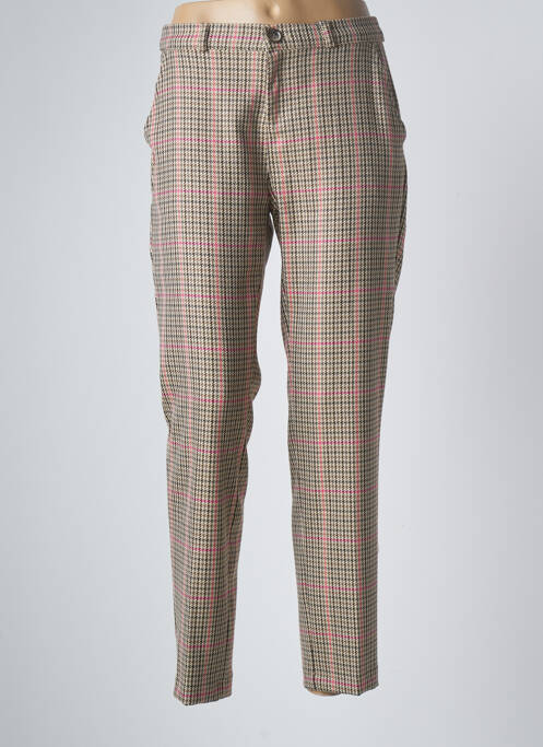 Pantalon chino închidere cu fermoar sub clapetă cu nasturi mărime normală bej PARA MI femme