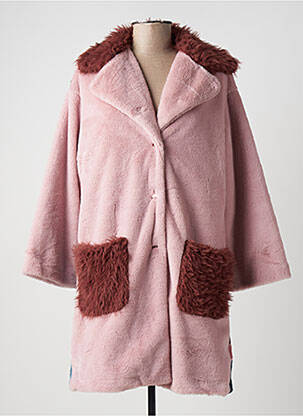 Palton lung roz LA STAMPA femeie