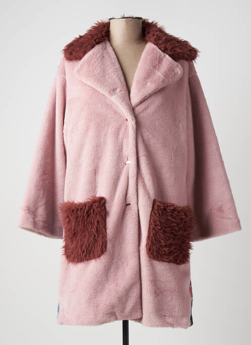 Palton lung roz LA STAMPA femeie