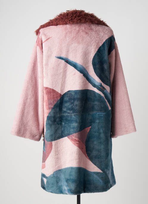 Palton lung roz LA STAMPA femeie