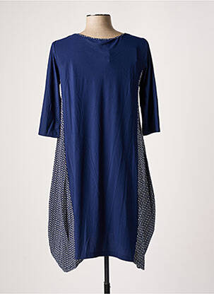 Rochie midi mâneci 3/4 mâneci 3/4 albastru G!OZE femeie