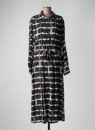 Rochie lungă țesătură poplin mâneci lungi negru PLEASE femeie
