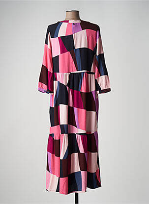 Rochie lungă croială evazată mâneci 3/4 roz STREET ONE femeie