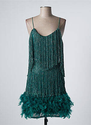 Rochie scurtă guler rotund bretele subțiri verde MY FASHION femeie