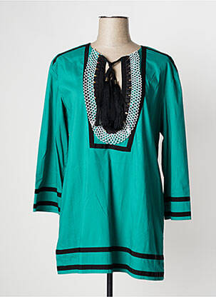 Bluză țesătură poplin mâneci lungi verde CAVALLI femeie