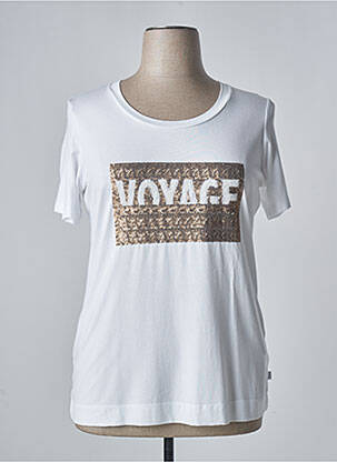Top țesătură jersey mâneci scurte alb VOYAGE BY MARINA RINALDI femeie