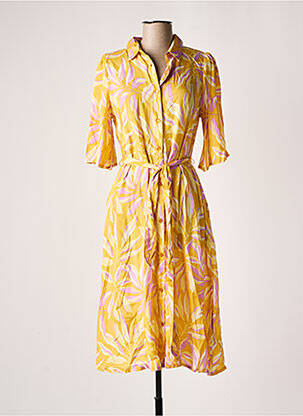 Rochie midi mâneci 3/4 mâneci 3/4 galben KAFFE femme