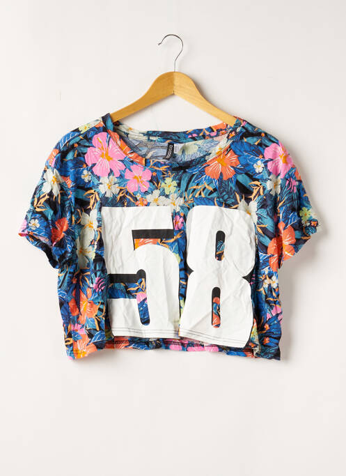Tricou croială dreaptă mâneci scurte albastru DIVIDED H&M femme