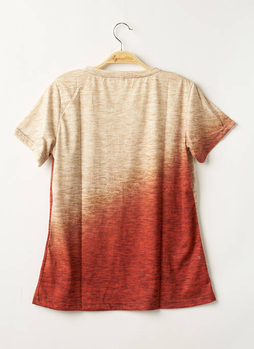 Tricou imprimeu fantezie mâneci scurte bej SANS MARQUE femme