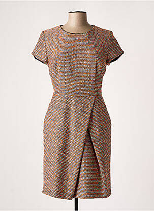 Rochie midi bej HUGO BOSS femeie