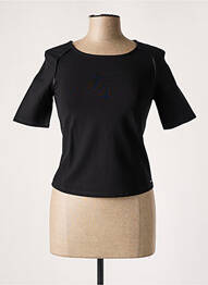 Top țesătură jersey mâneci scurte negru ARMANI femme