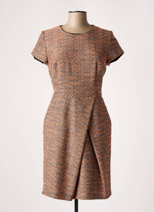 Rochie midi bej HUGO BOSS femeie