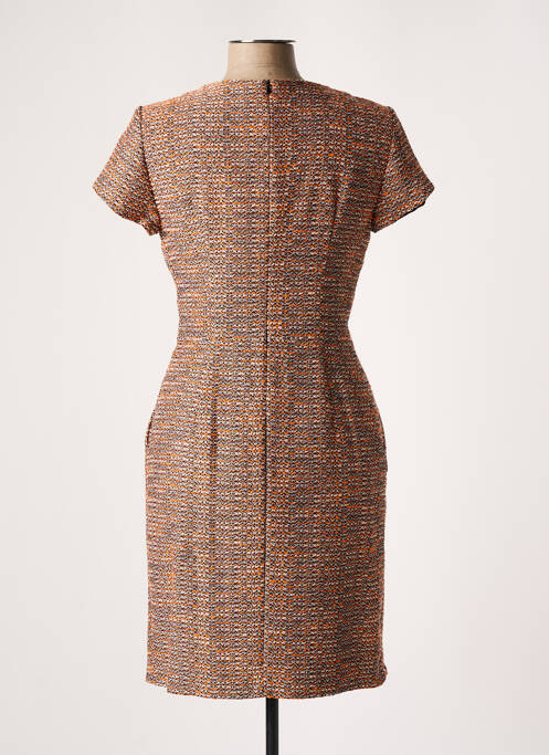 Rochie midi bej HUGO BOSS femeie