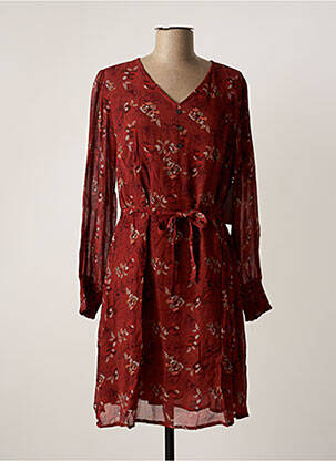 Rochie midi imprimeu floral mâneci lungi maro AGATHE & LOUISE femeie