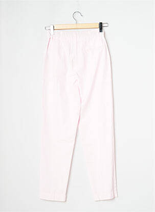 Pantalon chino țesătură poplin mărime normală roz BELLEROSE femeie