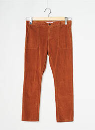 Pantalon slim elasticitate maro MKT STUDIO fată