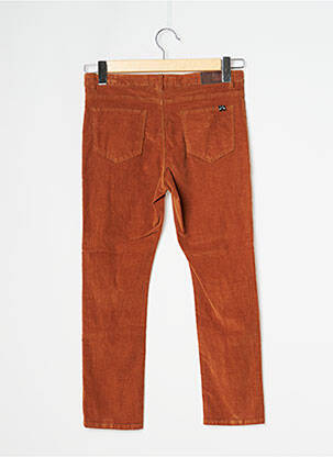 Pantalon slim țesătură catifea maro MKT STUDIO fată