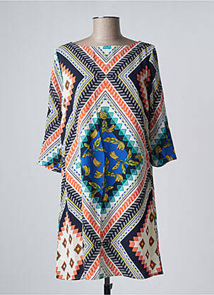 Rochie midi croială evazată mâneci 3/4 albastru VEGAS femme