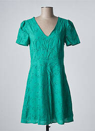 Rochie scurtă croială evazată mâneci scurte verde LOVIE & CO femme