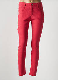 Pantalon slim țesătură poplin talie înaltă roșu X-MAX femme