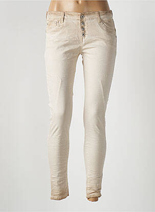 Blugi skinny elasticitate talie joasă bej PLACE DU JOUR femeie