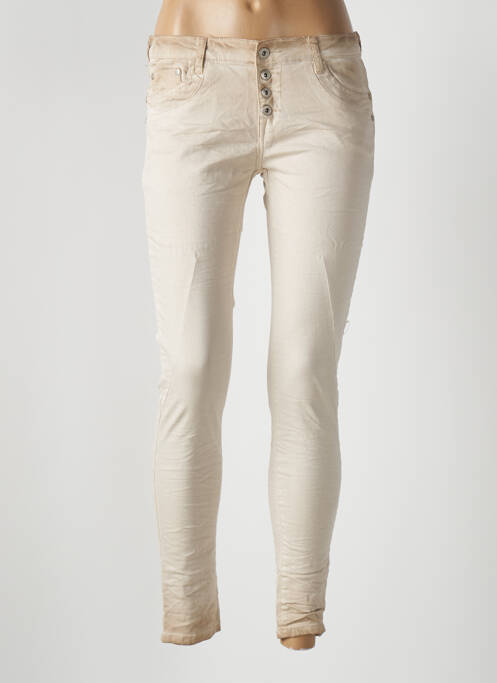 Blugi skinny bej PLACE DU JOUR femeie