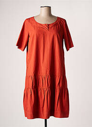 Rochie midi mâneci scurte mâneci scurte portocaliu ROSSO 35 femme