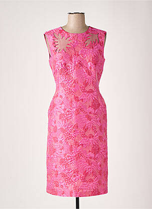 Rochie midi imprimeu floral fără mâneci roz D.EXTERIOR femeie