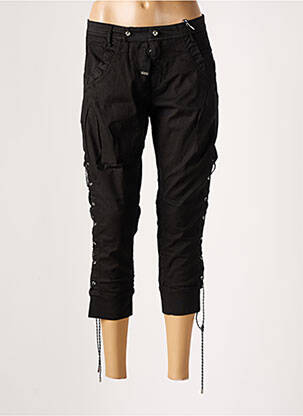 Pantalon trei sferturi elasticitate talie joasă negru HIGH femeie