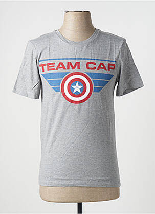 Tricou țesătură melanj mâneci scurte gri MARVEL bărbat