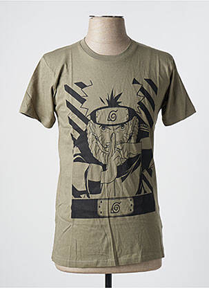 Tricou elasticitate mâneci scurte verde NARUTO bărbat