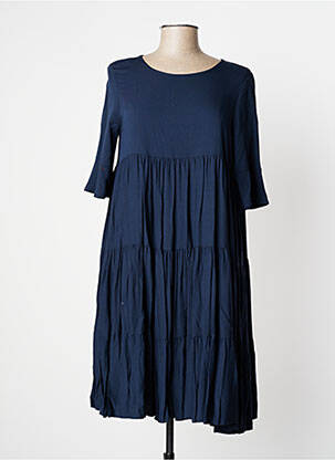 Rochie midi mâneci scurte mâneci scurte albastru MANILA GRACE femeie