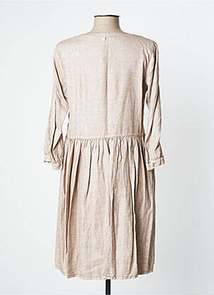 Rochie midi mâneci 3/4 mâneci 3/4 bej MANILA GRACE femeie