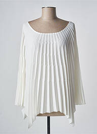 Top guler rotund mâneci 3/4 alb INDIES femme