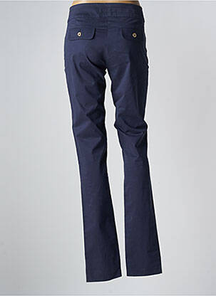 Pantalon slim țesătură poplin mărime normală albastru BLANC BLEU femeie