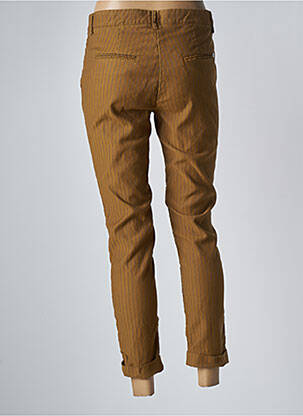 Pantalon 7/8 țesătură poplin talie joasă galben MANILA GRACE femeie
