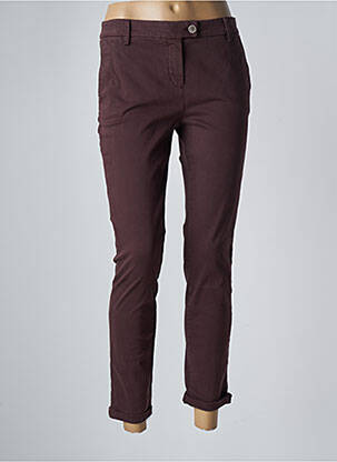 Pantalon 7/8 elasticitate talie joasă roșu MANILA GRACE femeie