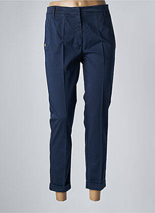 Pantalon 7/8 țesătură poplin mărime normală albastru MANILA GRACE femme